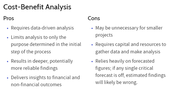 Cost-Benefit Analyses Pros and Cons